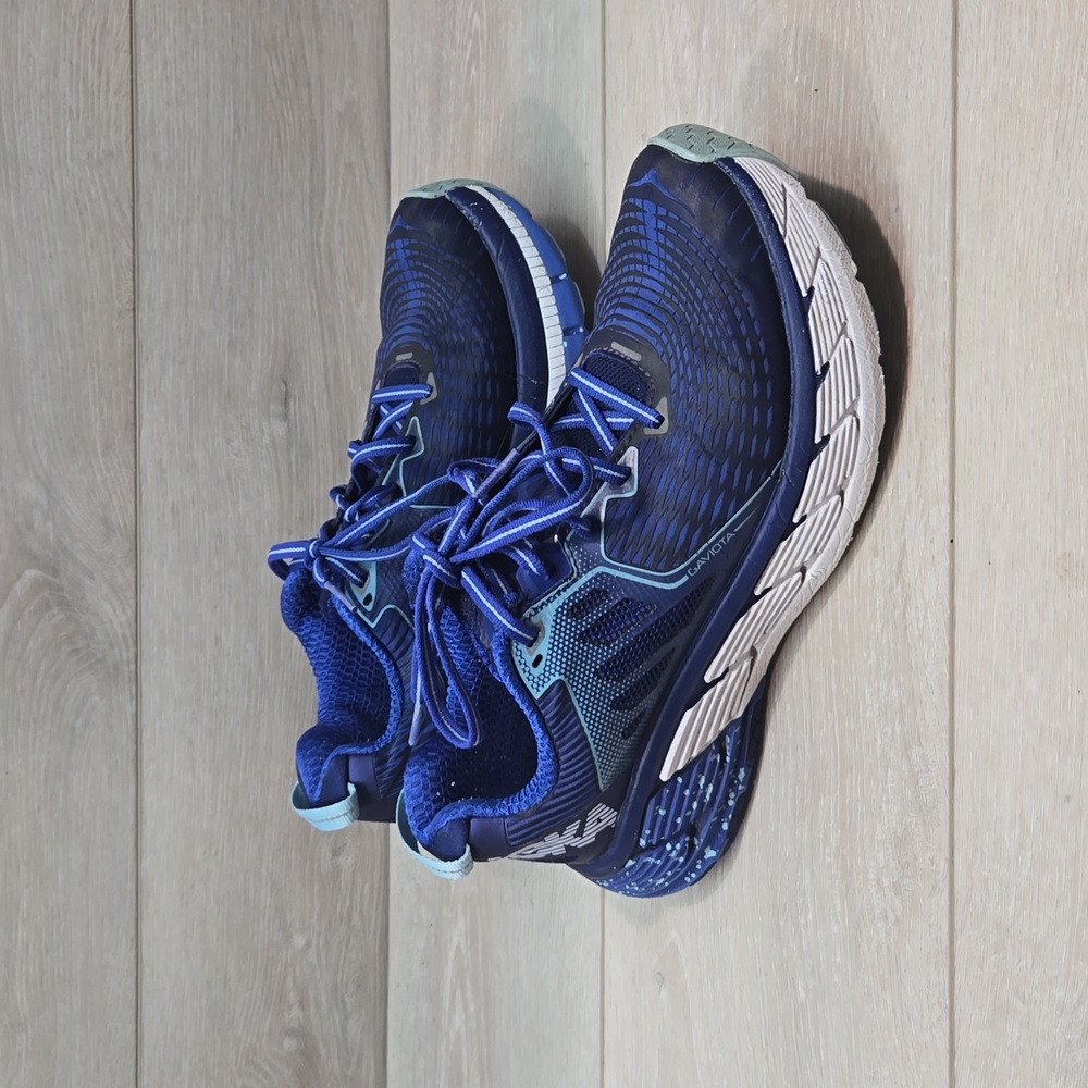 Hoka Men's Navy and Teal Athletic Running Shoes - Picture 2 of 12